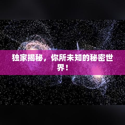 獨家揭秘,你所未知的秘密世界!