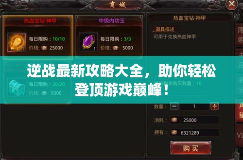 逆戰最新攻略大全,助你輕松登頂游戲巔峰!