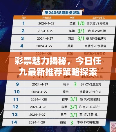 彩票魅力揭秘,今日任九最新推薦策略探索