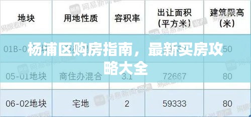楊浦區(qū)購房指南，最新買房攻略大全