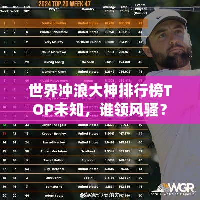 世界沖浪大神排行榜TOP未知，誰領風騷？