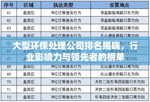 大型環(huán)保處理公司排名揭曉，行業(yè)影響力與領(lǐng)先者的榜單