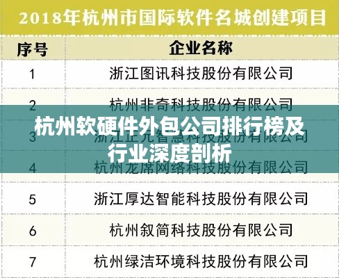杭州軟硬件外包公司排行榜及行業(yè)深度剖析