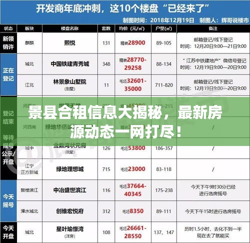 景縣合租信息大揭秘,最新房源動態一網打盡!