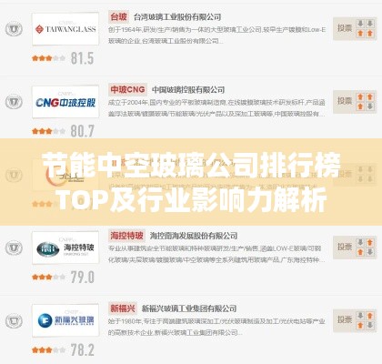 節能中空玻璃公司排行榜TOP及行業影響力解析