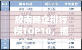 膠南民企排行榜TOP10,揭秘地方經濟巨頭企業