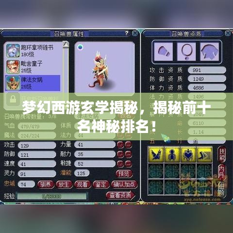 夢幻西游玄學揭秘,揭秘前十名神秘排名!