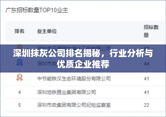 深圳抹灰公司排名揭秘,行業(yè)分析與優(yōu)質(zhì)企業(yè)推薦