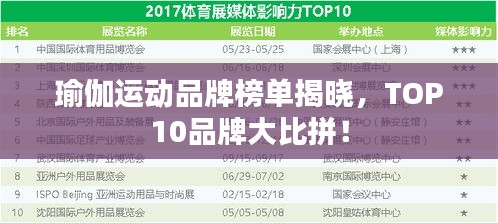 瑜伽運動品牌榜單揭曉,TOP10品牌大比拼!