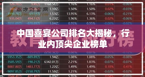 中國喜宴公司排名大揭秘,行業內頂尖企業榜單