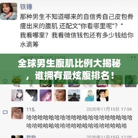 全球男生腹肌比例大揭秘,誰擁有最炫腹排名!