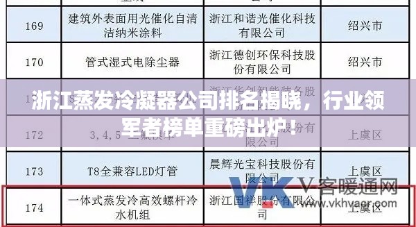 浙江蒸發(fā)冷凝器公司排名揭曉,行業(yè)領(lǐng)軍者榜單重磅出爐!