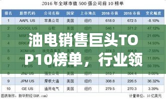 油電銷售巨頭TOP10榜單,行業(yè)領(lǐng)軍者引領(lǐng)市場新潮流風向標