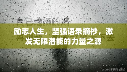勵志人生,堅強語錄摘抄,激發無限潛能的力量之源