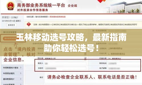 玉林移動(dòng)選號(hào)攻略,最新指南助你輕松選號(hào)!