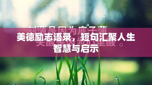 美德勵(lì)志語(yǔ)錄,短句匯聚人生智慧與啟示