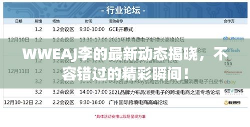 WWEAJ李的最新動態揭曉，不容錯過的精彩瞬間！
