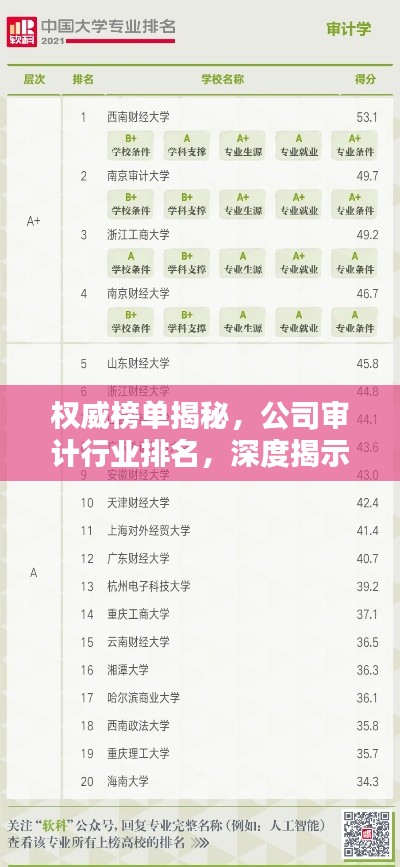 權(quán)威榜單揭秘，公司審計(jì)行業(yè)排名，深度揭示行業(yè)格局