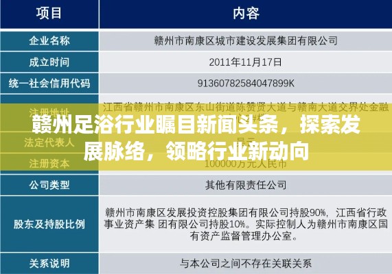 贛州足浴行業矚目新聞頭條,探索發展脈絡,領略行業新動向