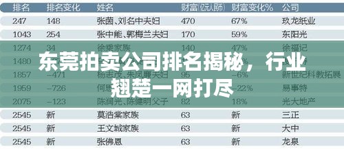 東莞拍賣公司排名揭秘,行業翹楚一網打盡